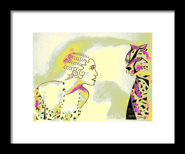 Josephine Baker Framed Print featuring the painting Cat Eyes -- Multi-Color 3 by Jayne Somogy