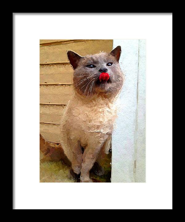 Portrait Framed Print featuring the photograph Cat Got Tongue by Morgan Carter