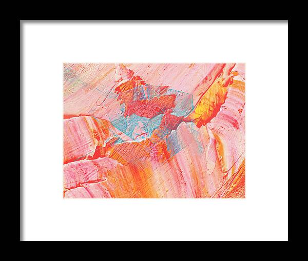Abstract Framed Print featuring the digital art Cat in a box by Gina Callaghan