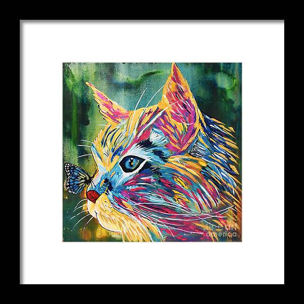 Cat Love Framed Print featuring the painting Cat Love by Kathleen Artist PRO
