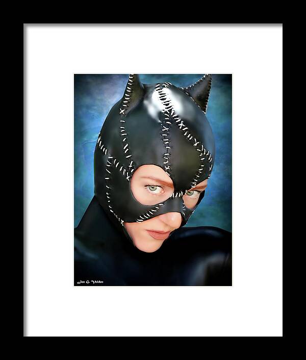 Cat Woman Framed Print featuring the photograph Cat Mask by Jon Volden