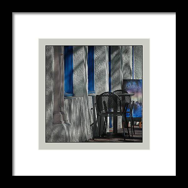 Still Life Framed Print featuring the photograph Catalina Trade Winds Cafe by James Zuffoletto