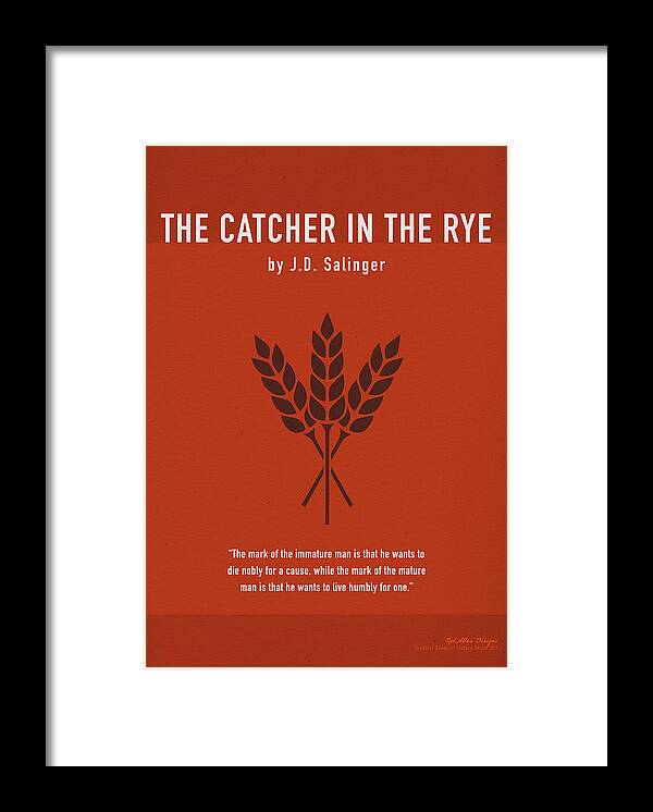 Catcher In The Rye Framed Print featuring the mixed media Catcher in the Rye by JD Salinger Greatest Books Ever Series 025 by Design Turnpike