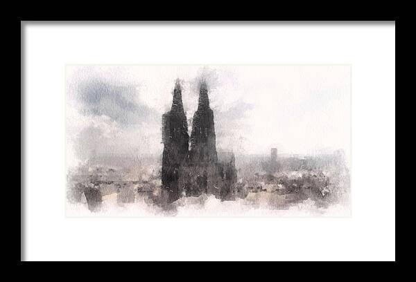 Susan Maxwell Schmidt Framed Print featuring the mixed media Cathedral of Cologne by Susan Maxwell Schmidt