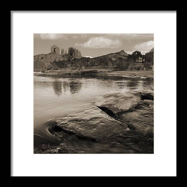 Red Rocks Framed Print featuring the photograph Cathedral Rock Flow by Bob Coates