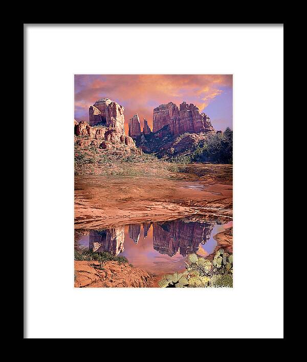 Framed Print featuring the photograph Cathedral Rock Reflected-Sedona by Robert Michaels