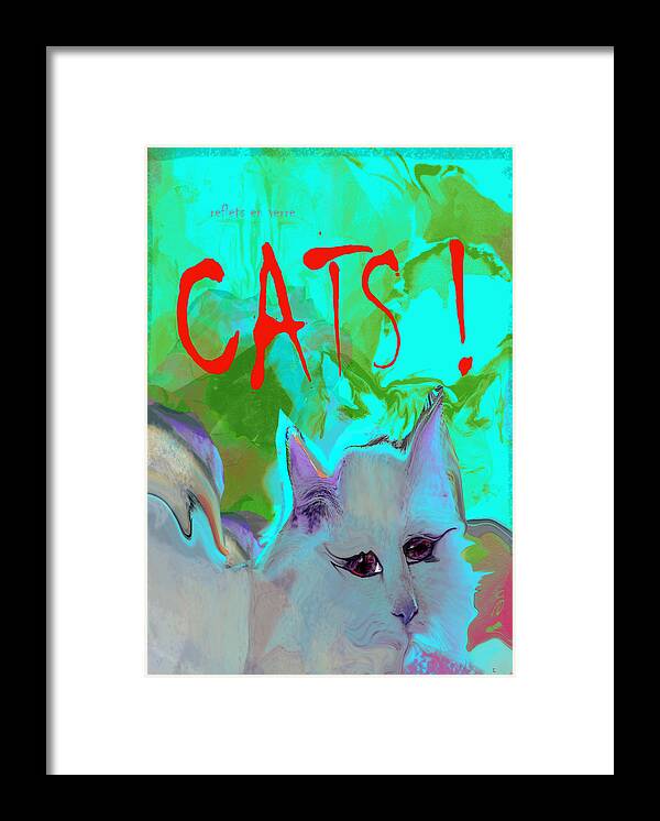 Cats Framed Print featuring the digital art Cats by Zsanan Studio