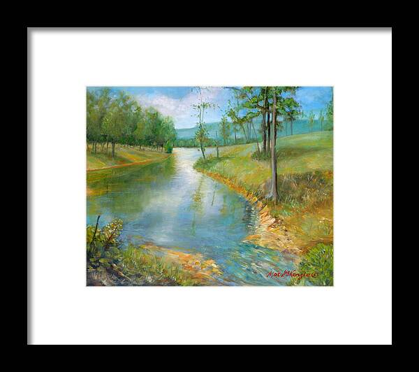 Water Framed Print featuring the painting Cattle Cooling Pond by Max Mckenzie
