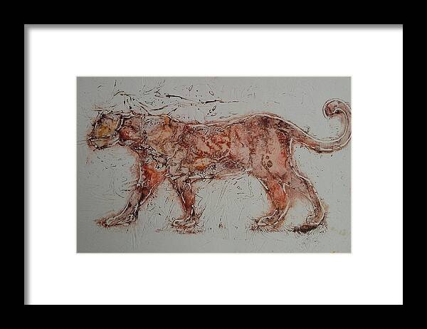 Leopard Framed Print featuring the painting Catwalk by Ilona Petzer
