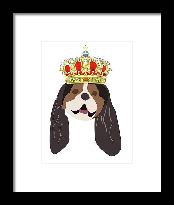 Dog Framed Print featuring the digital art Cavalier King Charles by Caroline Elgin