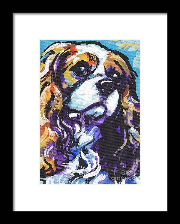 Blenheim Framed Print featuring the painting Cavalier King Charles Spaniel by Lea S