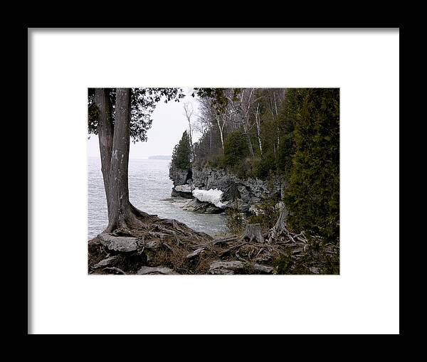 Wisconsin Framed Print featuring the photograph Cave Point Wisconsin by Keith Stokes