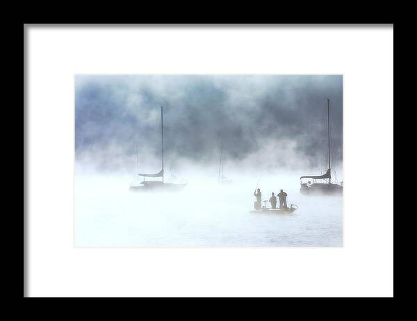 Cave Run Lake Framed Print featuring the photograph Cave Run Fishermen by Randall Evans