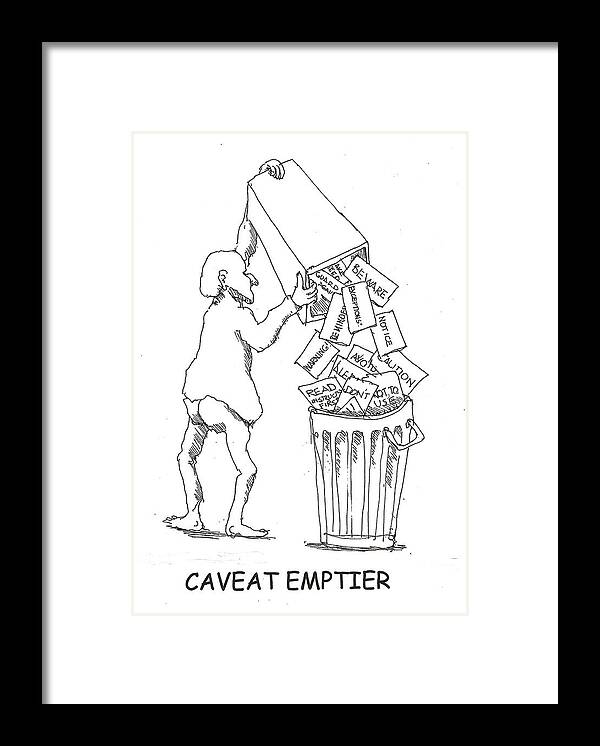 Caveat Framed Print featuring the drawing Caveat Emptior by R Allen Swezey