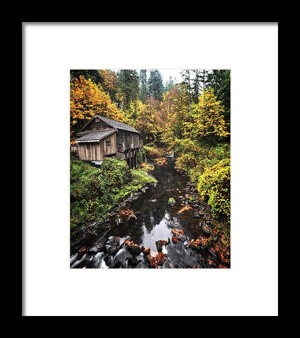 Cedar Creek Grist Mill Color Burst Framed Print featuring the photograph Cedar Creek Grist Mill Color Burst by Wes and Dotty Weber