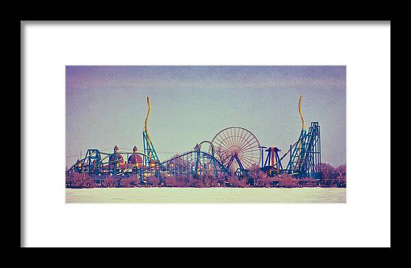 Cedar Point Framed Print featuring the photograph Cedar Point Skyline by Shawna Rowe
