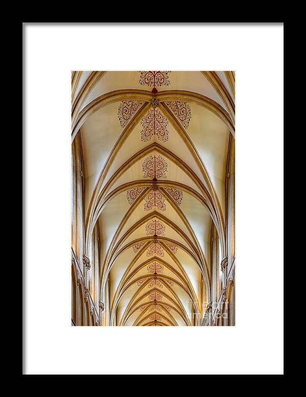 Wells Cathedral Framed Print featuring the photograph Ceiling, Wells Cathedral. by Colin Rayner