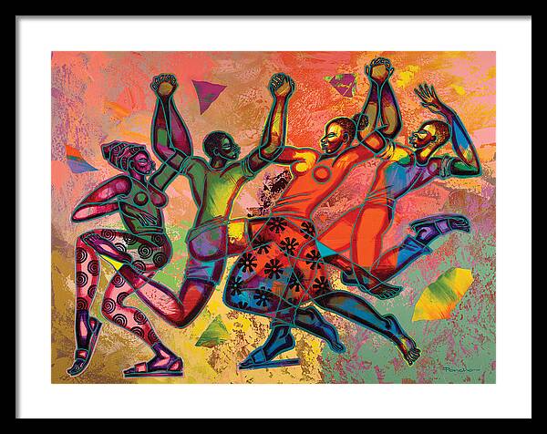 Figurative Framed Print featuring the painting Celebrate Freedom by Larry Poncho Brown