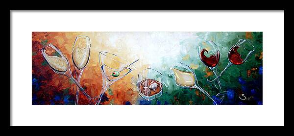 Abstract Framed Print featuring the painting Celebrate by Shiela Gosselin