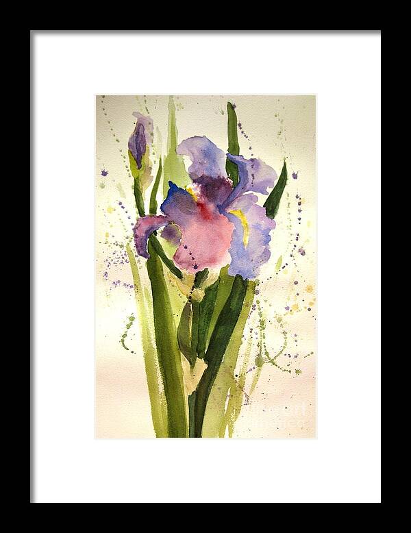Iris Framed Print featuring the painting Celebrating Life by Maria Hunt