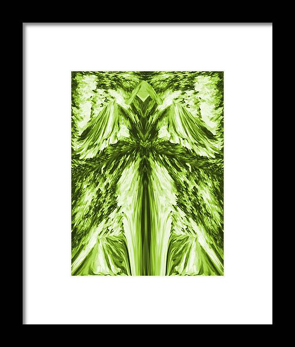 Celestial Framed Print featuring the digital art Celestial - Green by Artistic Mystic