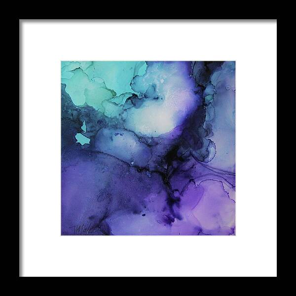 Alcohol Inks Framed Print featuring the painting Celestial by Tracy Male