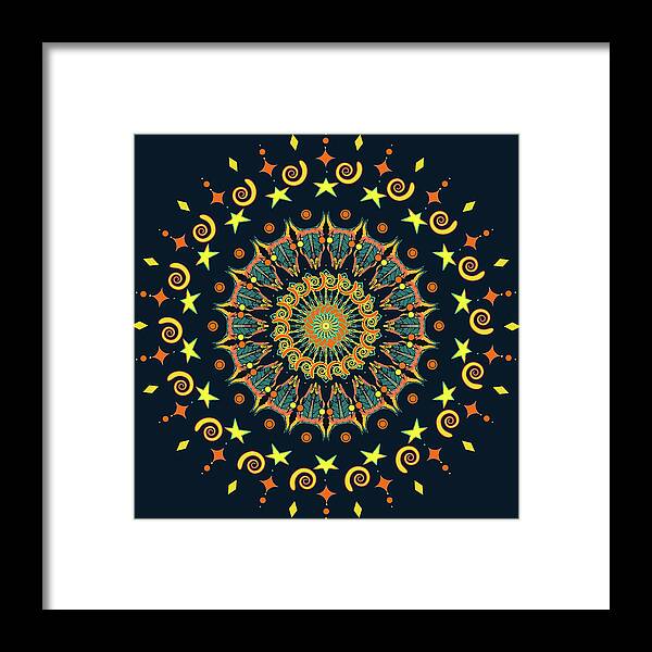 Abstract Framed Print featuring the digital art Celestial Yayas by Ronda Broatch