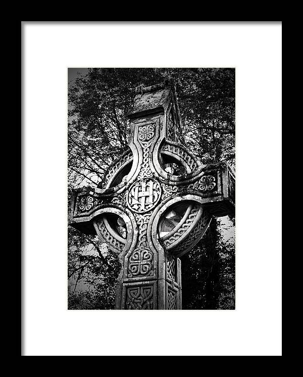 Irish Framed Print featuring the photograph Celtic Cross Detail Killarney Ireland by Teresa Mucha