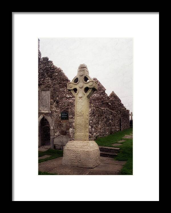 Celtic High Cross Framed Print featuring the photograph Celtic High Cross by Peggy Dietz