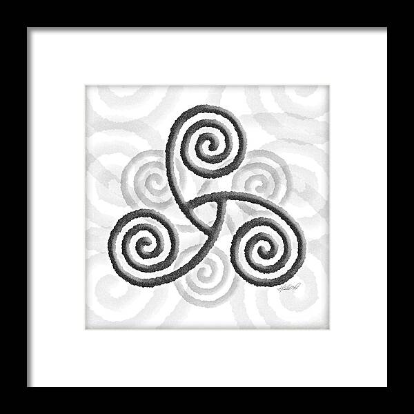 Artoffoxvox Framed Print featuring the mixed media Celtic Triple Spiral by Kristen Fox