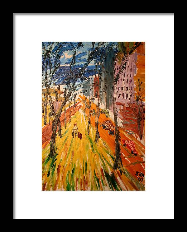 New York City Framed Print featuring the painting Central Park East by Ira Stark