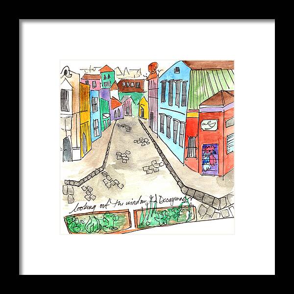 Art Framed Print featuring the painting Cerro Alegre by Anna Elkins