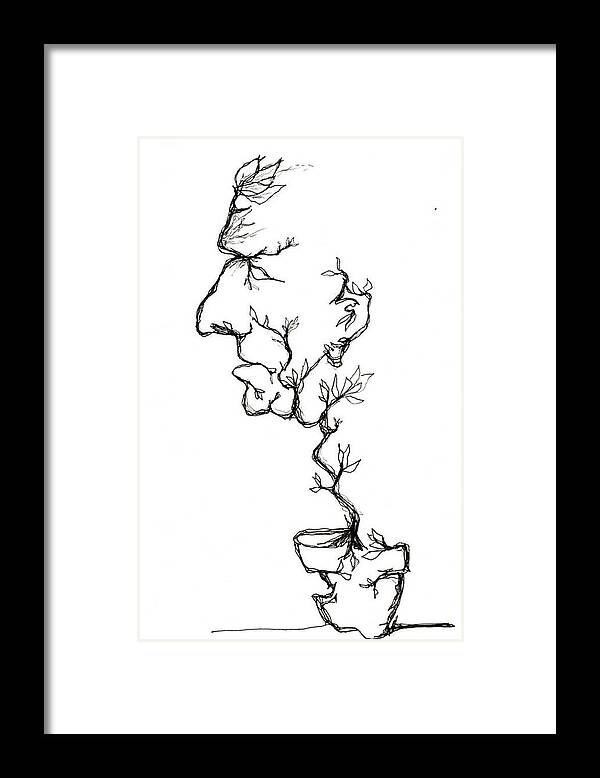 Cesar Framed Print featuring the drawing Cesar Salad-Cracked Pots by Doug Johnson