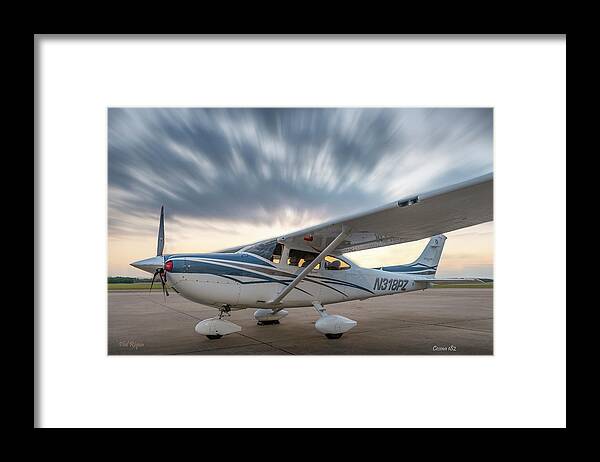 Aircraft Framed Print featuring the photograph Cessna 182 on the Ramp #2 by Phil And Karen Rispin