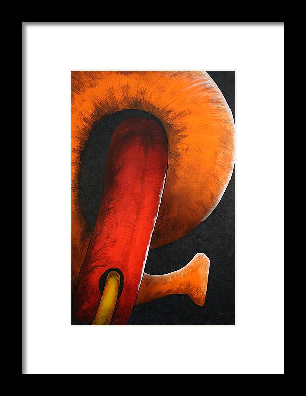 Abstract. Color Framed Print featuring the painting Chain 2 by Paul Amaranto