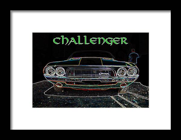 Dodge Framed Print featuring the digital art Challenger wallhanger by Darrell Foster