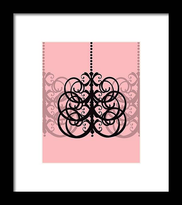 Chandelier Framed Print featuring the photograph Chandelier Delight 2- Pink Background by KayeCee Spain
