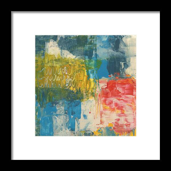 Abstract Framed Print featuring the painting Hoopla by Monica Martin
