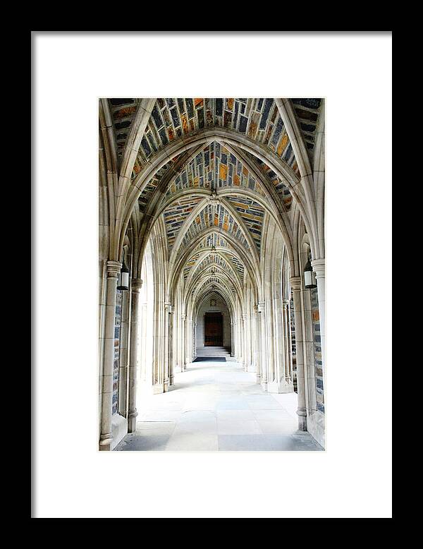 Duke University Framed Print featuring the photograph Chapel Archway by Jessica Brawley