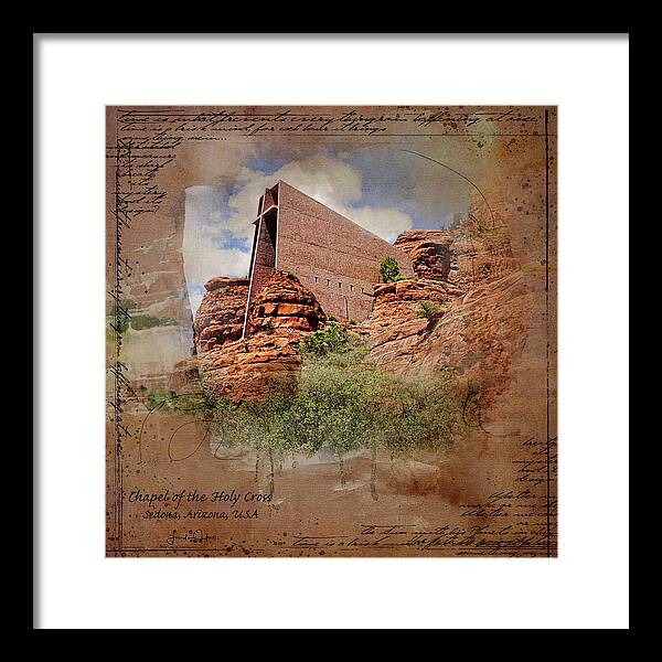 Church Framed Print featuring the digital art Chapel of the Holy Cross by Linda Lee Hall