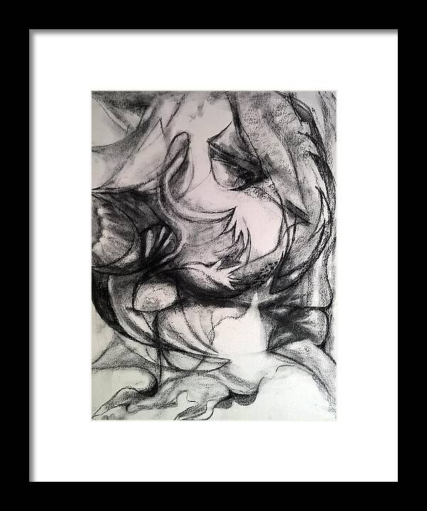 Charcoal Framed Print featuring the drawing Charcoal Study by Nicolas Bouteneff