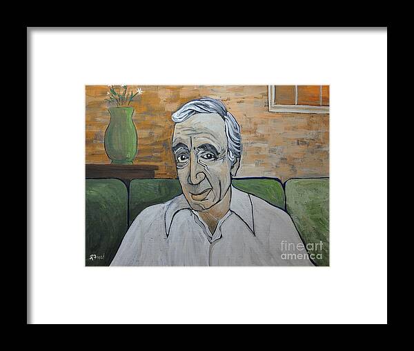 Charles Aznavour Framed Print featuring the painting Charles Aznavour by Reb Frost