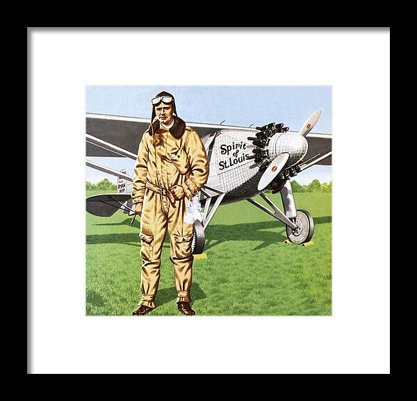 Charles Lindbergh Framed Print featuring the painting Charles Lindbergh by John Keay