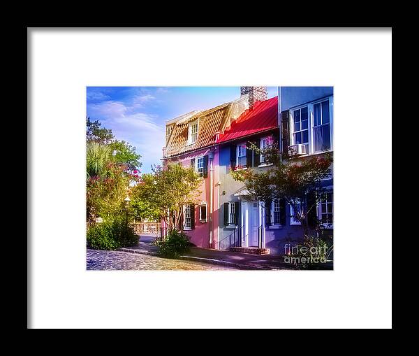 Charleston Framed Print featuring the photograph Charleston Pink House on Chalmers Street by Ginette Callaway