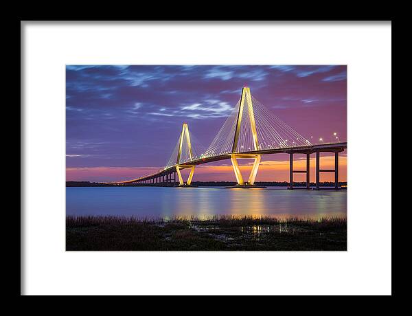 Charleston Framed Print featuring the photograph Charleston SC Arthur Ravenel Jr Bridge by Dave Allen