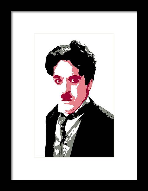 Charlie Chaplin Framed Print featuring the digital art Charlie Chaplin by DB Artist
