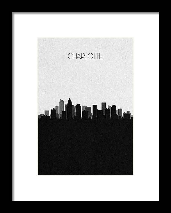 Charlotte Framed Print featuring the digital art Charlotte Cityscape Art by Inspirowl Design
