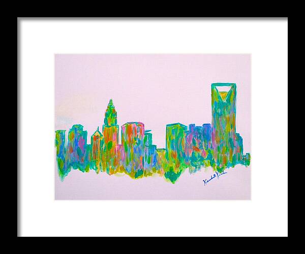 City Paintings Framed Print featuring the painting Charlotte Flip by Kendall Kessler