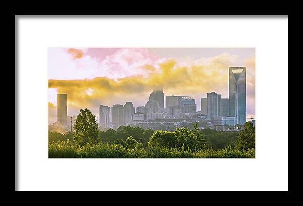 Skyline Framed Print featuring the photograph Charlotte North Carolina City Skyline by Alex Grichenko