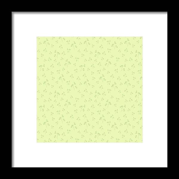 Pattern Framed Print featuring the digital art Charming Blooms Delicate Foliage by Lisa Blake